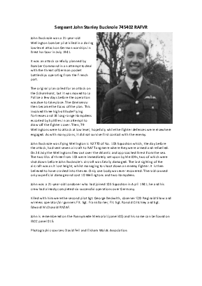 A preview of a PDF biography for Bucknole, John Stanley